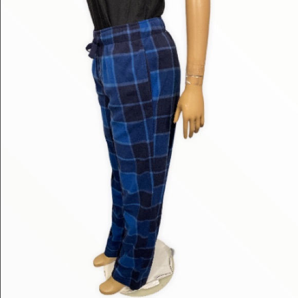 Goodfellows Pajama pants Buffalo Plaid Plush fleece blue black size Medium - Picture 12 of 15